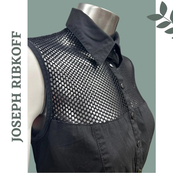 Joseph Ribkoff Sleeveless Button Front
Top Black Meah Yoke Detail Size 4 - Picture 7 of 9